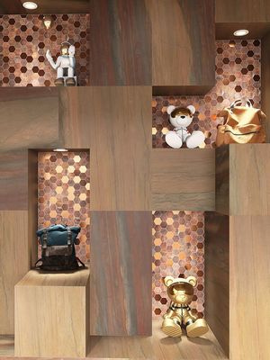 Einzigartige Metall-Hexagonal-Mosaik-Wandbilder schaffen Vintage-Luxusräume für Hotels