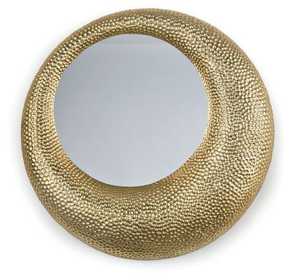 Custom Gold Hammered Scalloped Rundspiegel für Hotel-Villa Zimmer