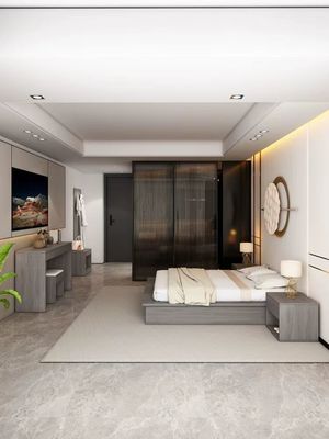 Moderne Star Hotel Schlafzimmer Holzmöbel Vervollständigung Individualisierung Projekt