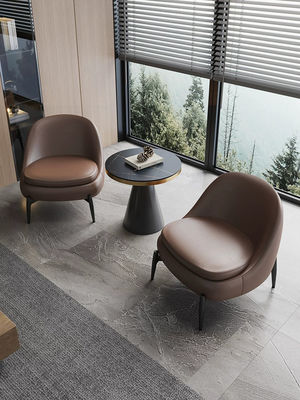 5 Sterne Hotel Minimalist Stil Echtleder Sofa Business Stuhl und Tisch Set