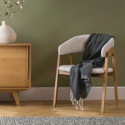 5 Sterne Hotelzimmer Minimalist Stil Weiß Stoff Massiv Eiche Freizeit Sessel