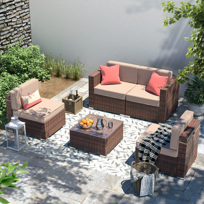 Hochwertiges Hotel Sofa für den Außenbereich Rattan Wicker Rattan Stuhl Rattan Sofa Kombination