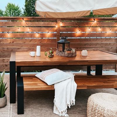 5 Sterne Hotel Holz Outdoor Esstisch Bank Set zeitgenössisch