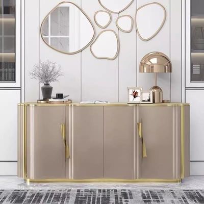 Moderner Schrank aus Edelstahl Schrank aus Holz